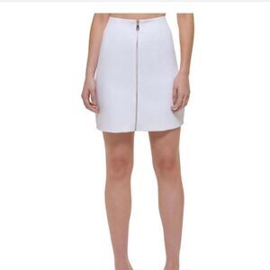 DKNY Womens Mini Short A-Line Skirt, White, size 12, NWT
